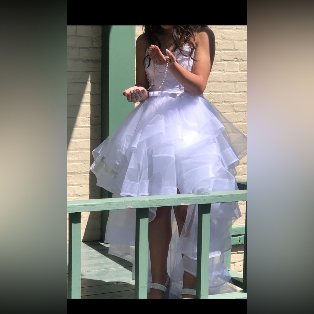 Elegant White Kids Dress with Bow